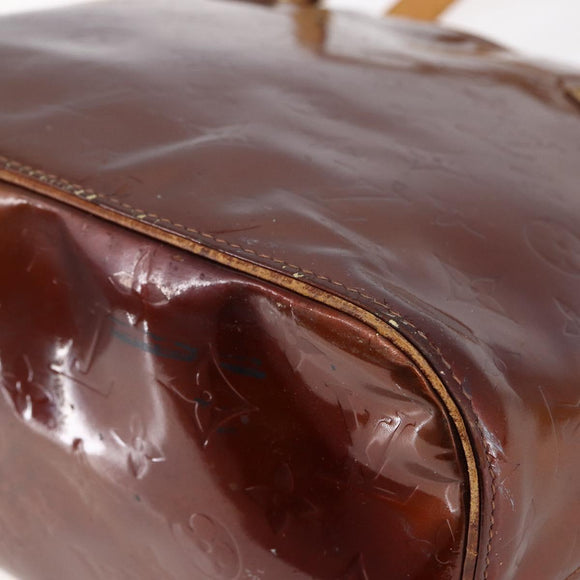 LOUIS VUITTON Monogram Vernis Houston Hand Bag Bronze M91122 LV Auth 144595