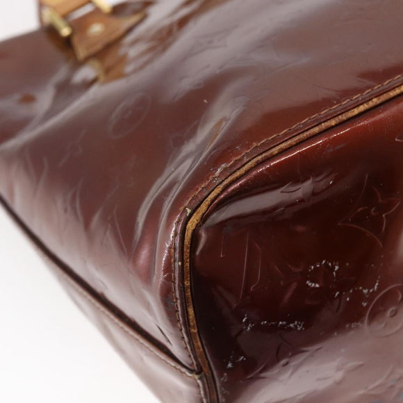 LOUIS VUITTON Monogram Vernis Houston Hand Bag Bronze M91122 LV Auth 144595