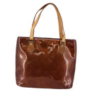 LOUIS VUITTON Monogram Vernis Houston Hand Bag Bronze M91122 LV Auth 144595-13