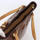 LOUIS VUITTON Monogram Vernis Houston Hand Bag Bronze M91122 LV Auth 144595-6