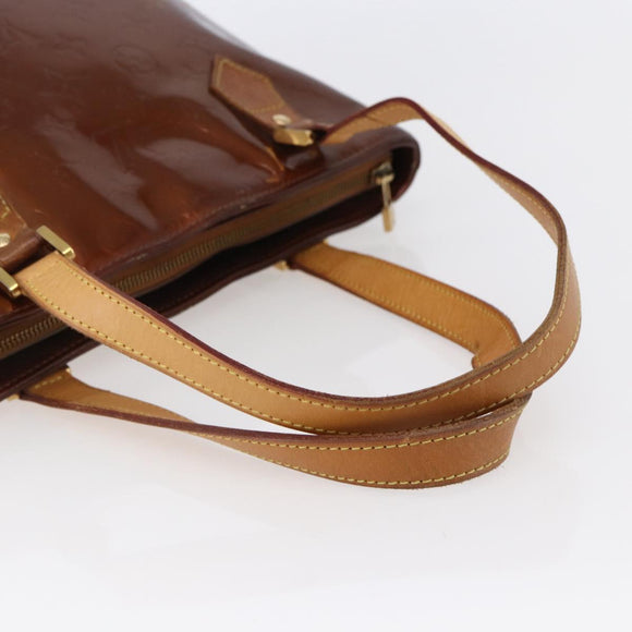 LOUIS VUITTON Monogram Vernis Houston Hand Bag Bronze M91122 LV Auth 144595