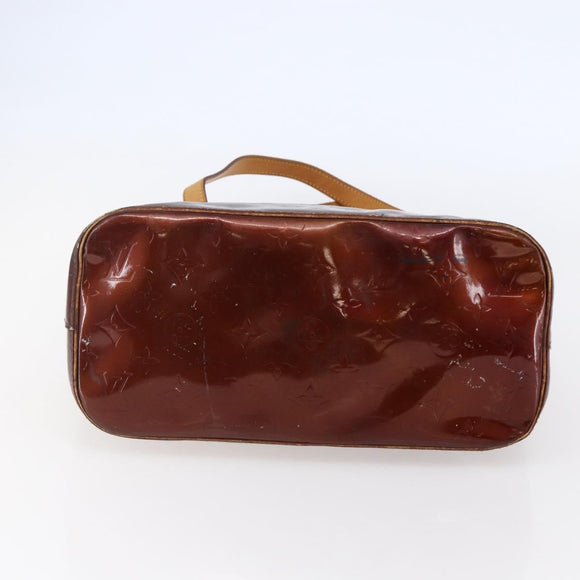 LOUIS VUITTON Monogram Vernis Houston Hand Bag Bronze M91122 LV Auth 144595