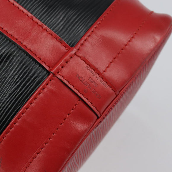 LOUIS VUITTON Epi Noe Shoulder Bag Bicolor Black Red M44017 LV Auth 144596