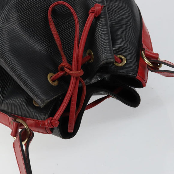 LOUIS VUITTON Epi Noe Shoulder Bag Bicolor Black Red M44017 LV Auth 144596