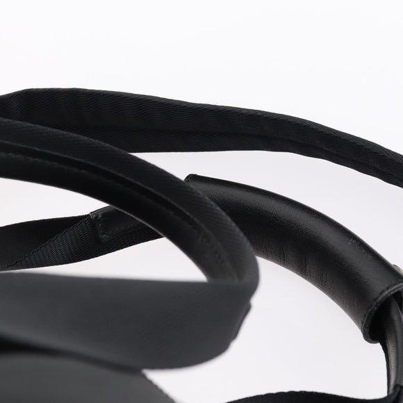 PRADA Boston Bag Nylon 2way Black Silver Auth 144598