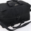 PRADA Boston Bag Nylon 2way Black Silver Auth 144598-6