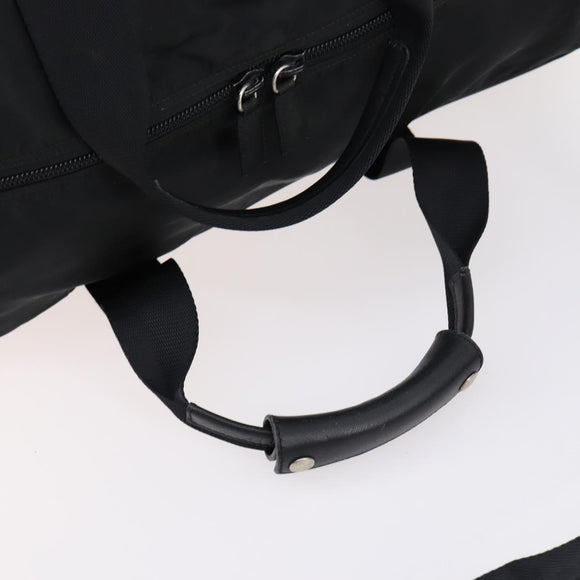 PRADA Boston Bag Nylon 2way Black Silver Auth 144598