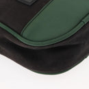 CHANEL Sports COCO Mark Shoulder Bag Canvas Black Green CC Auth 144599-10