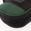 CHANEL Sports COCO Mark Shoulder Bag Canvas Black Green CC Auth 144599-11