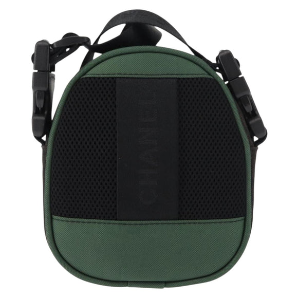 CHANEL Sports COCO Mark Shoulder Bag Canvas Black Green CC Auth 144599