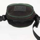 CHANEL Sports COCO Mark Shoulder Bag Canvas Black Green CC Auth 144599-6