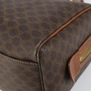 CELINE Macadam Canvas Hand Bag PVC Leather Brown Gold Auth 144603-9