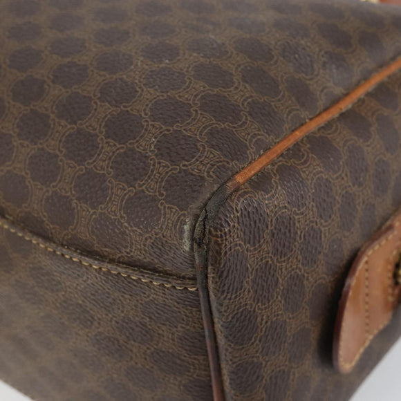 CELINE Macadam Canvas Hand Bag PVC Leather Brown Gold Auth 144603
