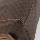CELINE Macadam Canvas Hand Bag PVC Leather Brown Gold Auth 144603-16