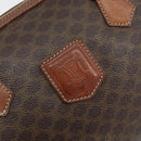 CELINE Macadam Canvas Hand Bag PVC Leather Brown Gold Auth 144603-17