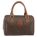 CELINE Macadam Canvas Hand Bag PVC Leather Brown Gold Auth 144603-13