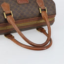 CELINE Macadam Canvas Hand Bag PVC Leather Brown Gold Auth 144603-7