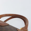 CELINE Macadam Canvas Hand Bag PVC Leather Brown Gold Auth 144603-8