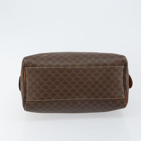 CELINE Macadam Canvas Hand Bag PVC Leather Brown Gold Auth 144603