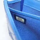 CHANEL Matelasse Long Wallet Lamb Skin Blue Silver CC Auth 144604-11
