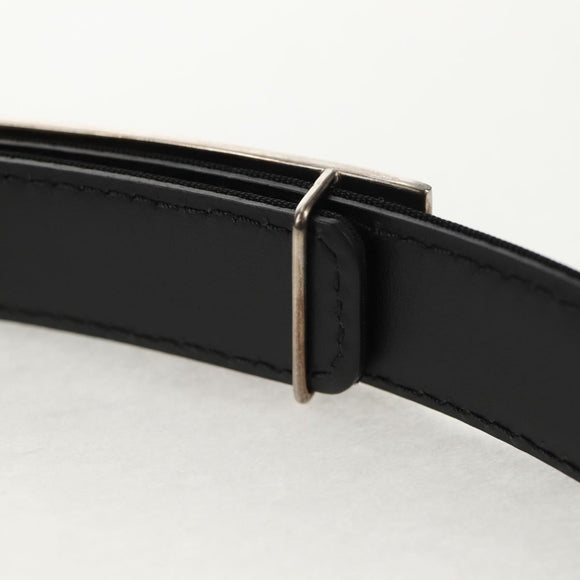 CHANEL Belt Leather 35.8"" Black CC Auth 144605M