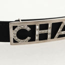 CHANEL Belt Leather 35.8"" Black CC Auth 144605M-7