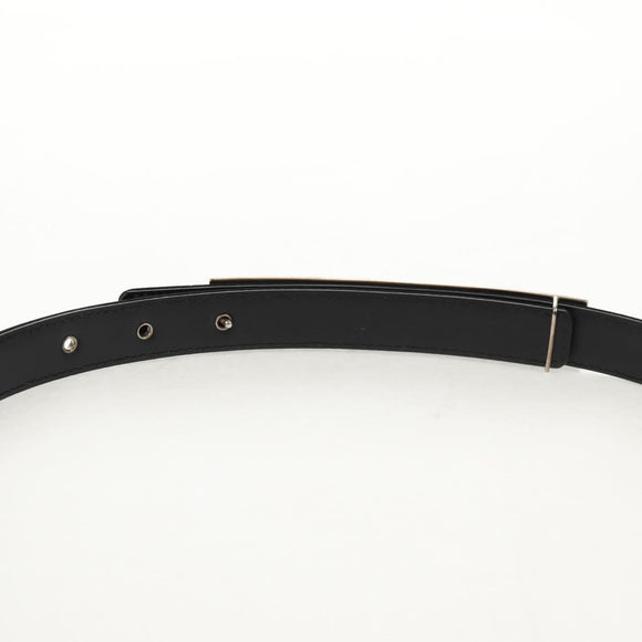 CHANEL Belt Leather 35.8"" Black CC Auth 144605M