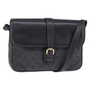 GUCCI GG Canvas Shoulder Bag Black Gold 001 261 0613 Auth 144610-1
