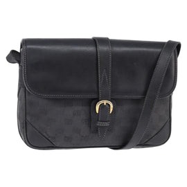 GUCCI GG Canvas Shoulder Bag Black Gold 001 261 0613 Auth 144610