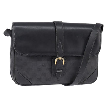 GUCCI GG Canvas Shoulder Bag Black Gold 001 261 0613 Auth 144610