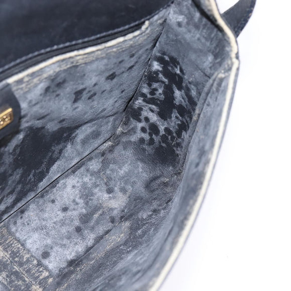 GUCCI GG Canvas Shoulder Bag Black Gold 001 261 0613 Auth 144610