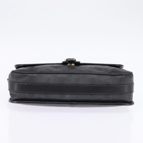 GUCCI GG Canvas Shoulder Bag Black Gold 001 261 0613 Auth 144610