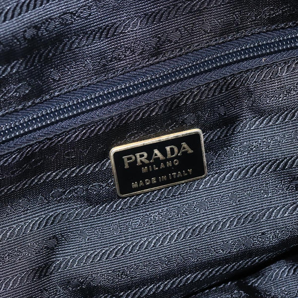 PRADA Chain Shoulder Bag Nylon Black Gold Auth 144611