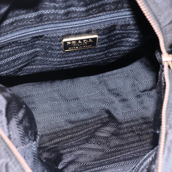 PRADA Chain Shoulder Bag Nylon Black Gold Auth 144611