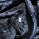 PRADA Chain Shoulder Bag Nylon Black Gold Auth 144611-12
