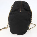 PRADA Chain Shoulder Bag Nylon Black Gold Auth 144611-4