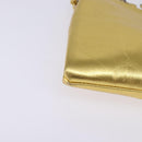 PRADA Chain Shoulder Bag Leather Gold Auth 144612-14