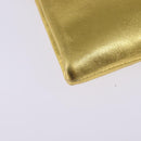 PRADA Chain Shoulder Bag Leather Gold Auth 144612-15