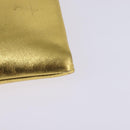 PRADA Chain Shoulder Bag Leather Gold Auth 144612-16