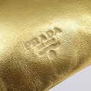 PRADA Chain Shoulder Bag Leather Gold Auth 144612-10