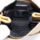 PRADA Chain Shoulder Bag Leather Gold Auth 144612-11