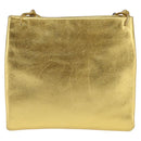 PRADA Chain Shoulder Bag Leather Gold Auth 144612-2