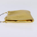 PRADA Chain Shoulder Bag Leather Gold Auth 144612-3