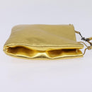 PRADA Chain Shoulder Bag Leather Gold Auth 144612-4