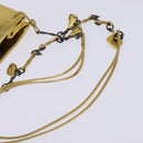 PRADA Chain Shoulder Bag Leather Gold Auth 144612-7