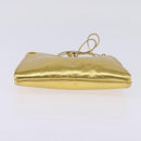 PRADA Chain Shoulder Bag Leather Gold Auth 144612-5