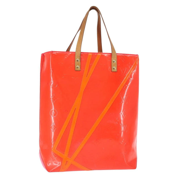 LOUIS VUITTON Monogram Vernis Fluo Reade MM Hand Bag Pink M91900 LV Auth 144619