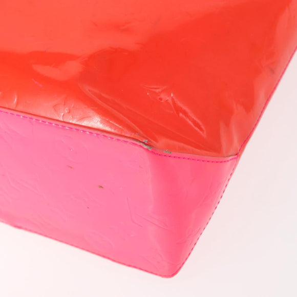 LOUIS VUITTON Monogram Vernis Fluo Reade MM Hand Bag Pink M91900 LV Auth 144619