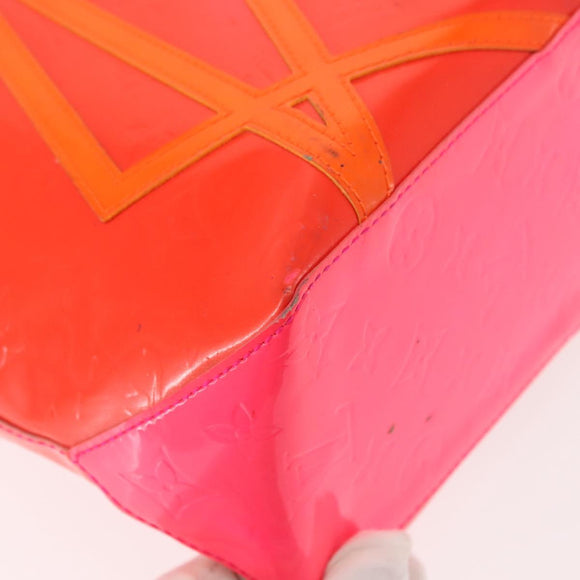 LOUIS VUITTON Monogram Vernis Fluo Reade MM Hand Bag Pink M91900 LV Auth 144619