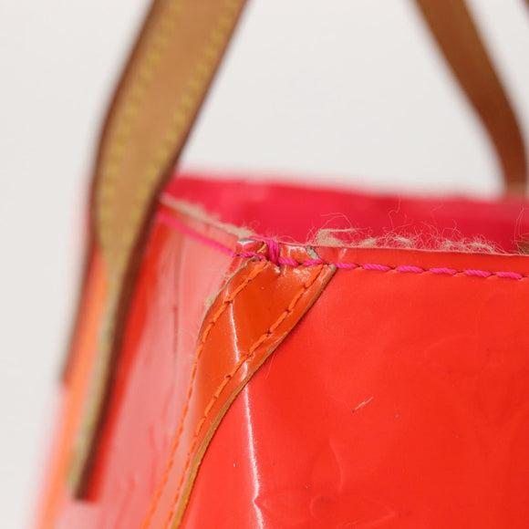 LOUIS VUITTON Monogram Vernis Fluo Reade MM Hand Bag Pink M91900 LV Auth 144619